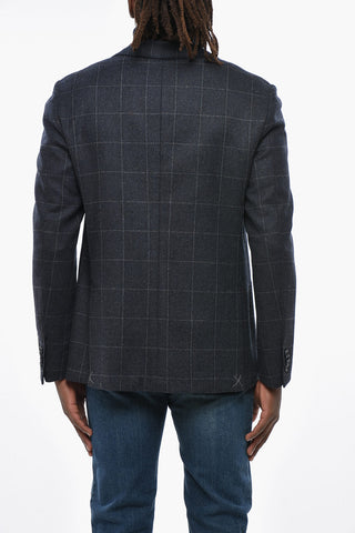 CC COLLECTION Blazer aus Wollmischung mit Windowpane-Muster