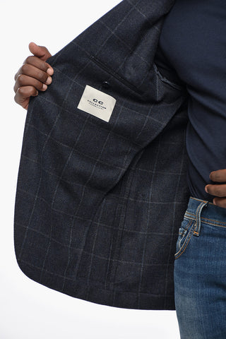 CC COLLECTION Blazer aus Wollmischung mit Windowpane-Muster