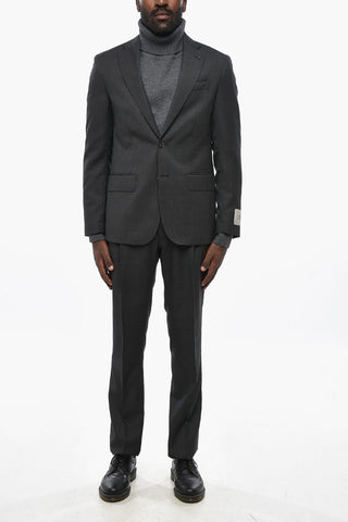 CC COLLECTION Virgin Wool Bird's Eye Suit with Classic Notch Lapel