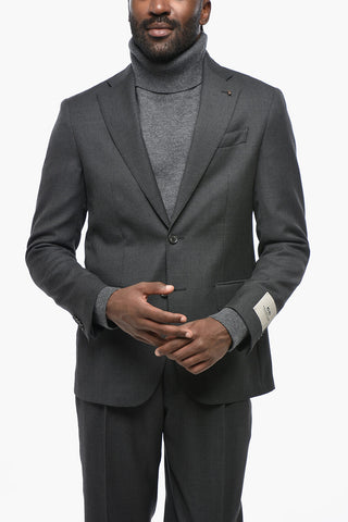 CC COLLECTION Virgin Wool Bird's Eye Suit with Classic Notch Lapel