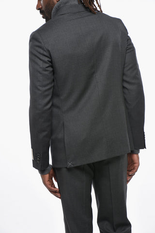 CC COLLECTION Virgin Wool Bird's Eye Suit with Classic Notch Lapel