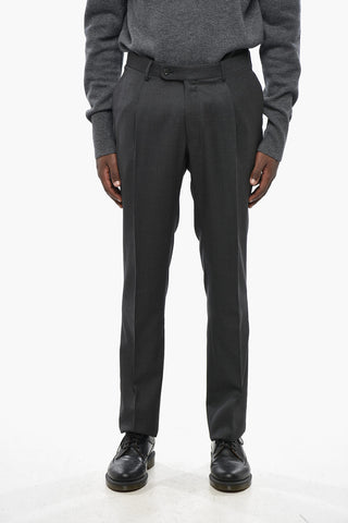 CC COLLECTION Virgin Wool Bird's Eye Suit with Classic Notch Lapel