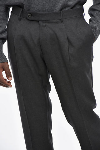 CC COLLECTION Virgin Wool Bird's Eye Suit with Classic Notch Lapel