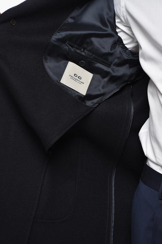 CC COLLECTION Cappotto Semi-foderato in Misto Lana con Tasche a Toppa