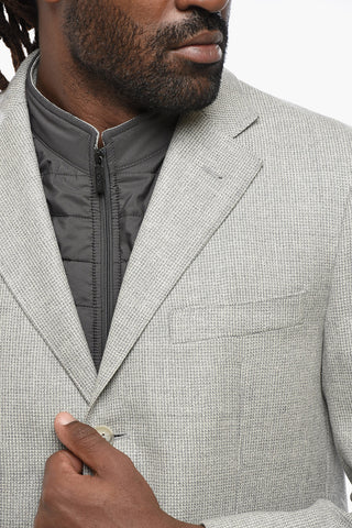 CC COLLECTION 3-Pocketed Wool Blend Blazer with Removable Chest Piece