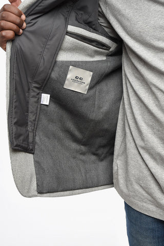 CC COLLECTION 3-Pocketed Wool Blend Blazer with Removable Chest Piece