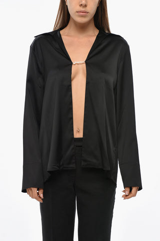 LE PAPIER Satin NOTTE Shirt with Bare-Back Design