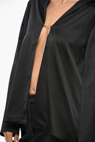 LE PAPIER Satin NOTTE Shirt with Bare-Back Design