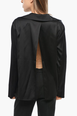 LE PAPIER Satin NOTTE Shirt with Bare-Back Design