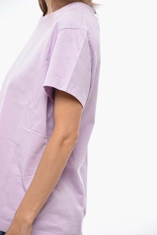 Oversized Crewneck T-Shirt with Velvet Motif
