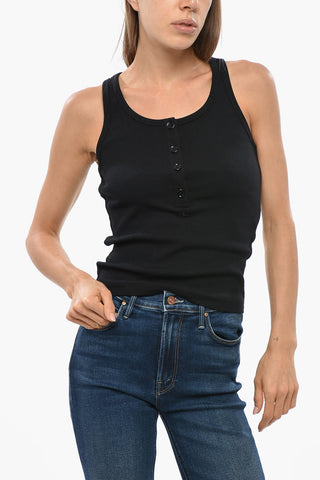 Tank Top a Costine con 4 Bottoni