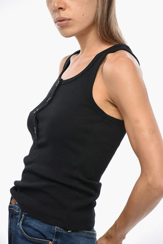 Tank Top a Costine con 4 Bottoni