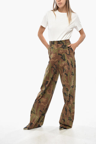 Stretch Cotton AXEL Mom Fit Pants with Camouflage Pattern