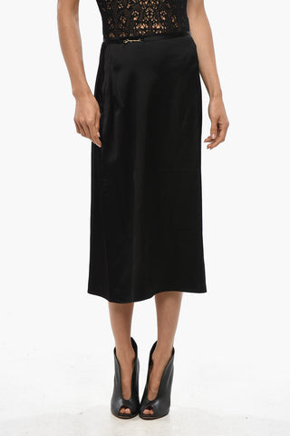 LA CASA Satin NOTTE Midi Skirt