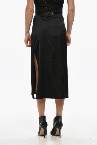 LA CASA Satin NOTTE Midi Skirt