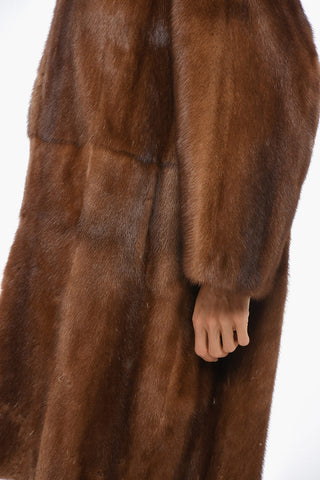 Mink Fur Coat with Welt Pockets