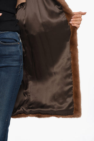 Mink Fur Coat with Welt Pockets