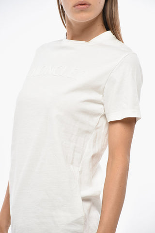 Crew Neck Cotton T-Shirt with Embroidered Logo
