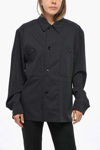 Sahariana Cotton Shirt with Concealed Buttons