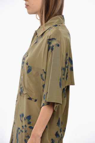 Kurzarmbluse aus Viskose mit Blumenmuster