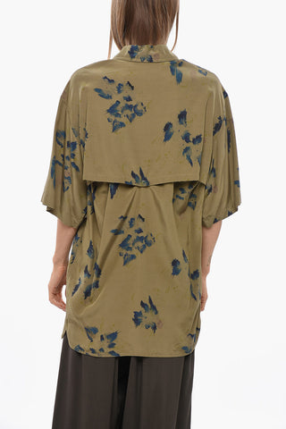 Kurzarmbluse aus Viskose mit Blumenmuster