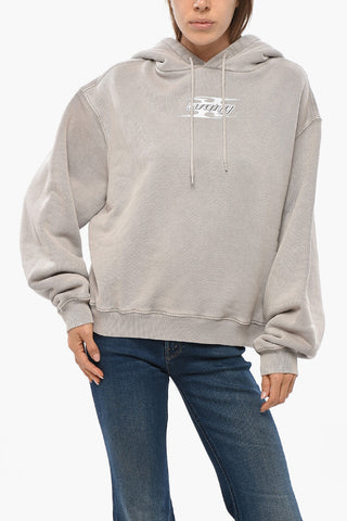 Baumwoll-Hoodie mit geprägtem Logo