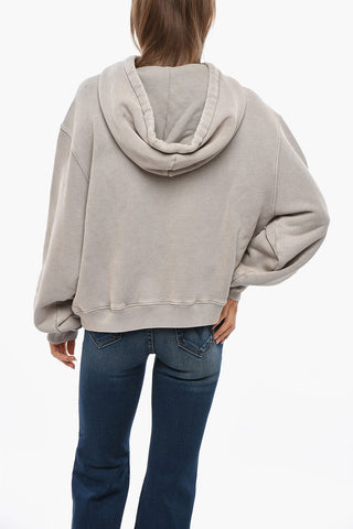 Baumwoll-Hoodie mit geprägtem Logo