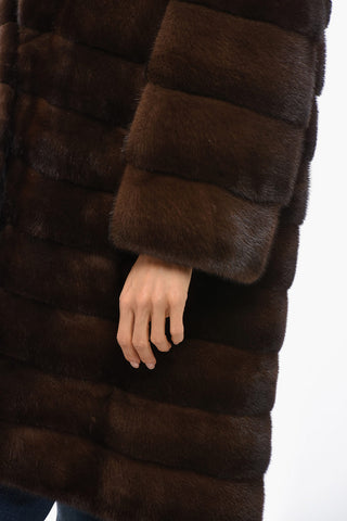 Mink Fur Coat with Notch Lapel