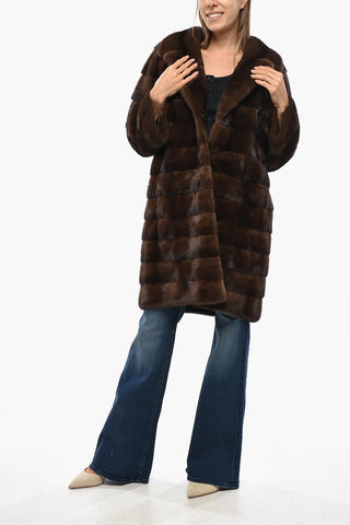 Mink Fur Coat with Notch Lapel