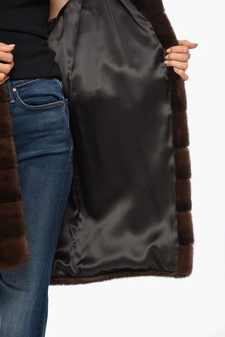 Mink Fur Coat with Notch Lapel