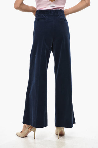 Ribbed Velour Cropped Fit Trousers MELODY