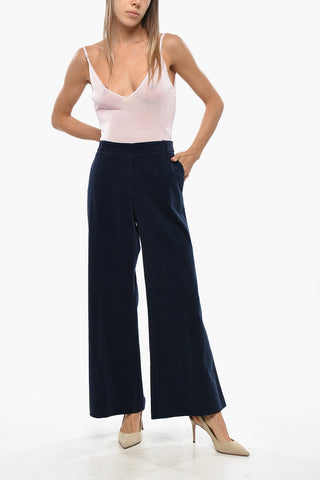 Ribbed Velour Cropped Fit Trousers MELODY