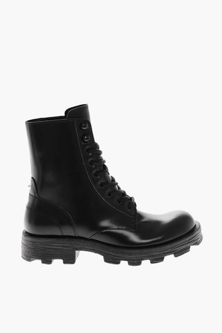 Anfibi Allacciati HAMMER in Pelle con Suola Carrarmata