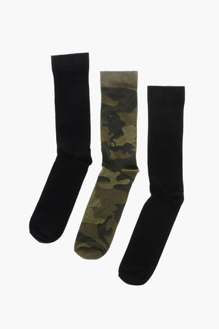 Set 3 Paia di Calzini SKM-RAYTHREEPACK-R In Cotone e Nylon con Monogram