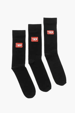 Set mit 3 Paar Socken SKM-RAYTHREEPACK-R aus Baumwolle und Nylon mit Monogramm