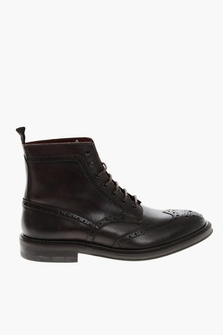 Stivaletti Derby Brogues in Pelle 