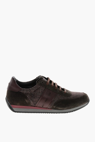 ID Leather and Fabric Low-Top Sneakers with Suede Details