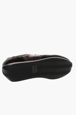 ID Leather and Fabric Low-Top Sneakers with Suede Details