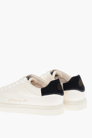 Leather Low Top Sneakers with Suede Details