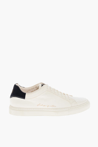 Leather Low Top Sneakers with Suede Details