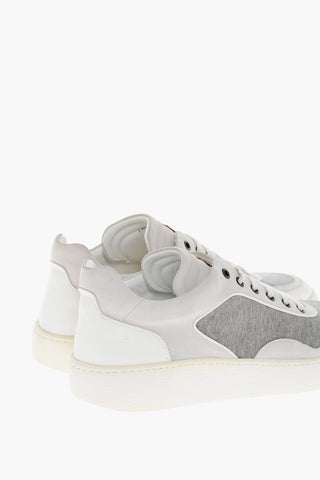 Leather and Fabric Low-Top Sneakers