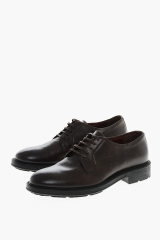 Scarpe Derby in Pelle a Tinta Unita