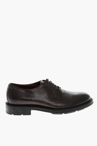Scarpe Derby in Pelle a Tinta Unita
