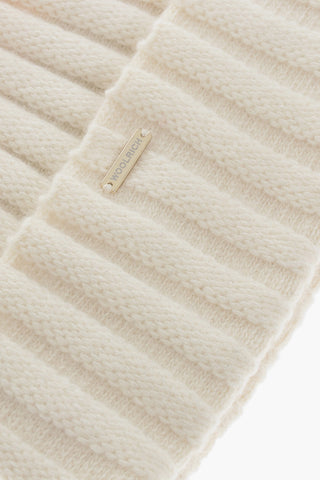 Cashmere Blend Beanie with Fur PomPom
