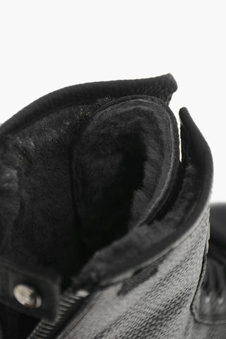 Schnürstiefeletten MILITARY aus genarbtem Leder mit Vibram-Sohle