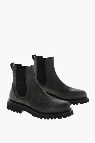 Chelsea-Stiefeletten aus Wildleder mit Profilsohle