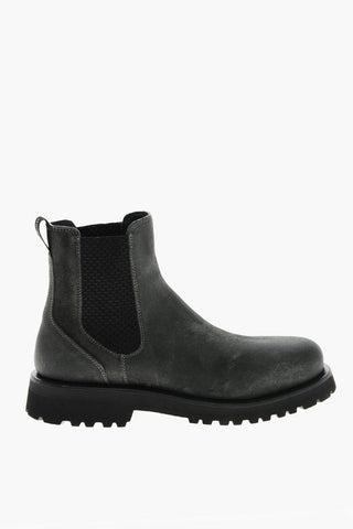 Chelsea-Stiefeletten aus Wildleder mit Profilsohle