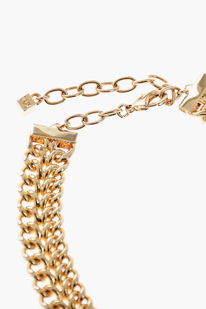 Choker Logato in Ottone con Strass