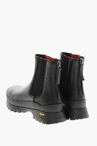 Chelsea-Stiefeletten aus Leder HIKING mit grobstolliger Sohle