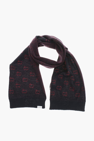 Sciarpa in Misto Alpaca Jacquard con Motivo Sheep